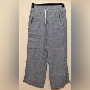 Athleta Women’s Cabo Linen wide-leg pants Blue size 10